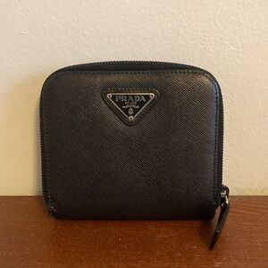 Prada Black Zip-Around Wallet